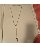Vintage 60s Chapel INRI Italy Crucifix Luminescent Catholic Rosary 24.5&quot;... - $151.93 CAD