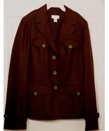 Ann Taylor Loft Fitted Dark Brown Linen / Rayon 4 pocket Blazer Jacket W... - €16,05 EUR