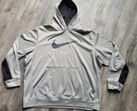 Nike Therma Fit Hoodie XXL 2XL Mens Gray Pullover Pull String Hoodie - $17.32