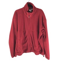 Columbia Mens Fleece Jacket Full Zip Pockets Cinch Waist Red XXL - £15.24 GBP