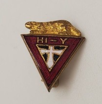 Hi-Y Triangle Logo Vintage Goldtone Tie Tack Lapel Hat Pin High School Y... - £15.46 GBP