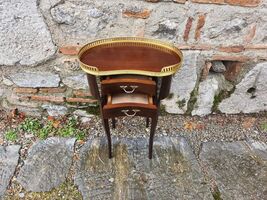 Oval kidney table cabinet, antique 1920s French Provincial design side t... - $790.00