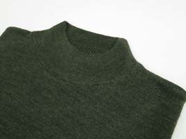 Mock Neck Merinos Wool Sweater PRINCELY From Turkey Soft Knits 1011-00 Olive image 4