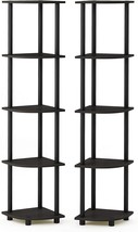 Furinno Turn-N-Tube 5-Tier Corner Multipurpose Display Shelves, Set Of 2 - £46.35 GBP