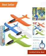 4 Pack 17.5" Foam Airplanes - 2 Flight Modes for Outdoor Play, Safe for Kids
