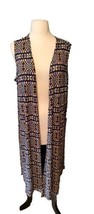  LuLaRoe Vest Sleeveless Long Geometrict Print  Multicolor Sz L - $15.00
