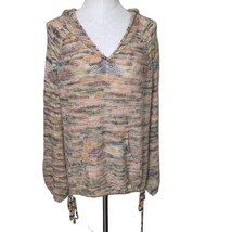 Easel Pullover Lightweight knit hoodie with drawstring waist specked print Sz S - £17.90 GBP
