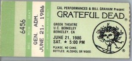 Grateful Morti Mail Ordine Concerto Ticket Stub June 21 1986 Berkeley California - £45.05 GBP