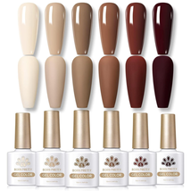 Born Pretty Brown Gel Nail Polish Skin Tone Nude Gel Polish Roasted Ches... - £12.09 GBP