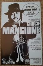 Vintage concert poster CHUCK MANGIONE Las Vegas Aladdin Theater July 1977 RARE - £56.29 GBP