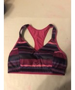 Brooks Women Rebound Racer Sports Bra Size Small Pink Racer Back High Im... - $391.77 MXN
