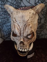 DEMON Skull Latex Americana Halloween Mask New Horns Haunted House Horned Adult - £10.20 GBP