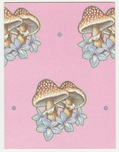 Vintage Gift Enclosure Card Mushrooms Pink 1960&#39;s Unused Current - $6.92