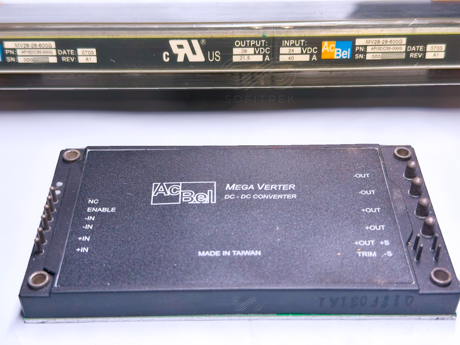 MV28-28-600G AcBel 600W Peak DC-DC Converter 28VDC Output 21.5A MEGA VERTER - $145.00