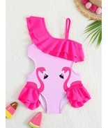 NEW Girls Flamingo Ruffle One Piece Swimsuit Bathing Suit - $227.89 MXN