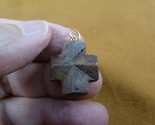 (CR501-42) 13/16&quot; oiled Fairy Stone Pendant CHRISTIAN CROSS Staurolite C... - £20.57 GBP