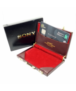 SONY Mini Leather Briefcase Business Name Card Holder - Rare Vintage New... - £27.28 GBP