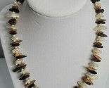 Wood Chips Beads Beach TIKI Natural Brown Beaded Necklace 18&quot; Costume Je... - £9.48 GBP