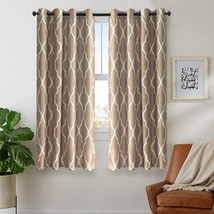 Moroccan Printed Curtains For Bedroom Living Room Linen Textured Thermal - £34.36 GBP