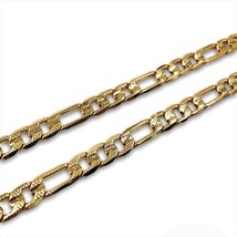 Figaro Link Box Chain Luxury Texture 7.5mm 18K Gold Plated Necklace Unisex 20&quot; - £10.38 GBP