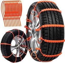 Snow chains for Car/Suvs/Trucks/Pickups with 12PCS Reusable Snow Tire Ch... - £15.65 GBP