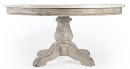 Marble Rustic Gray Mahogany Farmhouse Restoration Vintage PEDESTAL Coffee Table - £802.39 GBP