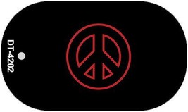 Red Peace Sign Novelty Metal Dog Tag Necklace DT-4202 - €13,74 EUR