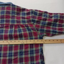 Faded Glory Men's Flannel Large Blue/Red Plaid Pockets Long Sleeve Chest 44" image 4