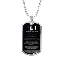 Express Your Love Gifts Psalm 23 German Dog Tag Stainless Steel or 18k Gold w 24 - £43.48 GBP