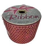 Vintage Iridescent Honeycomb Craft Ribbon Spool Burgundy 50 Yards 3.25&quot; ... - $35.00