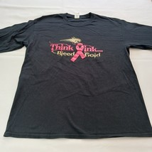 Gildan Heavy Cotton THINK PINK BLEED GOLD Women's Black Cotton Graphic T-Shirt L image 7