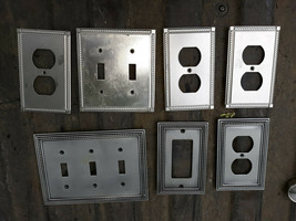 21LL79 ASSORTED DIECAST SWITCH &amp; OUTLET PLATES: , ALL SATIN NICKEL FINIS... - $18.62