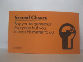 1988 Free Parking Board Game Piece: Second Chance card #17 - £0.79 GBP