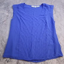 Cato Sleeveless Shirt Blouse Adult XL Blue Bohemian Casual Scoop Neck Womens XL - £22.29 GBP