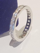 Eternity Ring 2.25Ct Simulated Diamond 14k White Gold Anniversary Band in Size 7 - £213.78 GBP