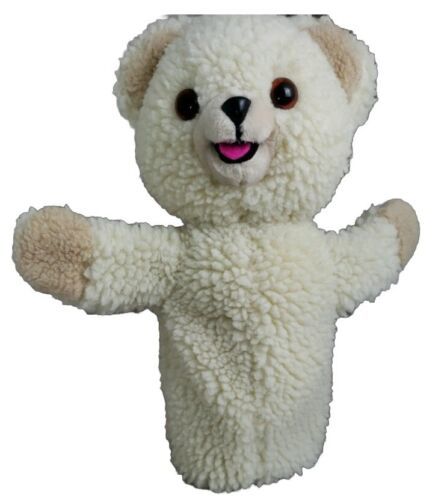 Snuggle Bear Hand Puppet Sherpa Plush Russ Berrie 80s Fabric Softener Vtg Teddy - $13.70