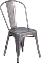 Indoor Stackable Metal Chair With Clear Coating From Flash Furniture. - £82.82 GBP