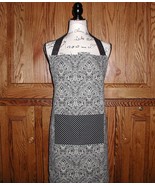 Plus Size Apron, Gray And Black Apron, Damask Apron In Black And Gray - $49.99