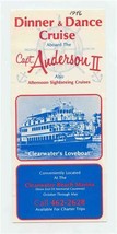 Capt Anderson II Dinner &amp; Dance Brochure Clearwater Beach Marina Florida 1986 - £9.27 GBP