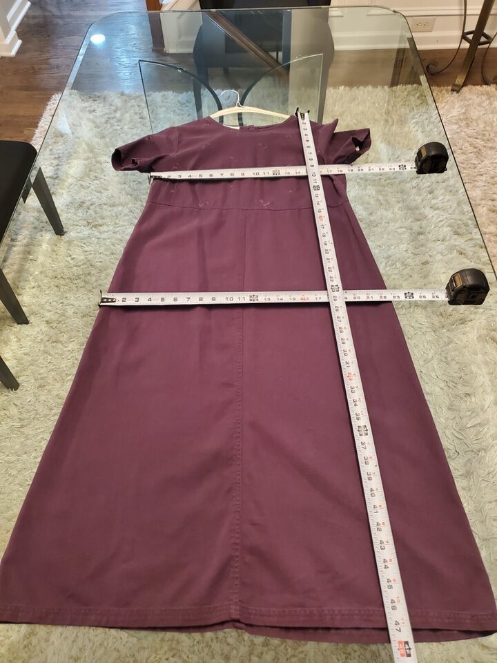 Vintage Talbots Women Purple Solid Lyocell Round Neck Short Sleeve Maxi Dress 8 Item image 14