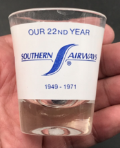 VTG 1971 Southern Airways Our 22nd Year Southern Country Shot Glass - $13.99