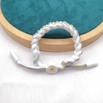 Girl Boho Handmade Jewelry Couple Bracelets Black White Flower Daisy Braided Bra - £7.34 GBP+