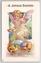 Easter Greeting Angel Feeding Chicks Postcard O25 - £3.87 GBP