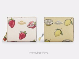 NWT Coach Snap Wallet With Strawberry/Lemon Print CAP18/CAP19 - $119.00