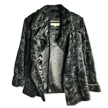 Enzo Angiolini Womens Size Large Black Faux Fur Satin Lined Vtg Jacket Coat  - £19.07 GBP