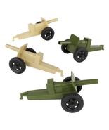 Timmee M3 Artillery - Od Green &amp; Tan 4Pc Plastic Army Men Cannon Playset... - £26.85 GBP