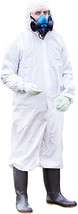 30 White Polypropylene Disposable Coveralls 4XL /w Hood, Zipper, Elastic Wrists - £131.30 GBP