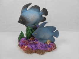 Blue Tropical Fish Swimming in Colorful Coral Resin - $10.40