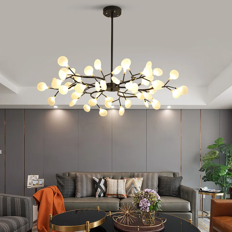 Modern LED firefly Chandeliers Gold Black tree branch lights luxury room... - $149.65+