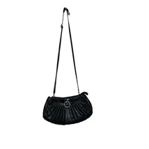 Brighton Black Leather Pleated Versatile Purse Hand Shoulder Bag One Size Women - £31.13 GBP